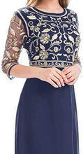 Load image into Gallery viewer, MANER Chiffon Beaded Sequin 3/4 Sleeve Long Gown - Zainab&#39;s Closet