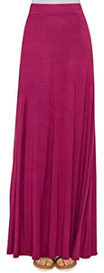 Lock and Love Women's Print/Solid High Waist Maxi Skirt-Made in U.S.A. - Zainab's Closet