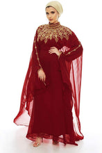 Load image into Gallery viewer, Athena Long Sleeve Chiffon Maxi Formal Gown Kaftan - Zainab&#39;s Closet