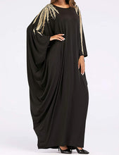 Load image into Gallery viewer, Sinnu Women&#39;s Black Dubai Batwing Sleeve One Size Abaya - Zainab&#39;s Closet