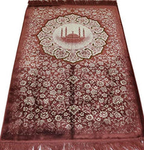 Load image into Gallery viewer, Modefa Turkish Velvet Prayer Rug Adult Janamaz Namaz Seccade Prayer Mat Carpet Floral Mosque (Pink)