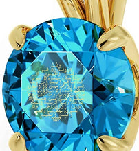 Load image into Gallery viewer, NanoStyle Jewelry Yellow Gold Plated Arabic Necklace Islamic Ayatul Kursi Inscribed in 24kt Gold on Crystal, 18&quot; Chain