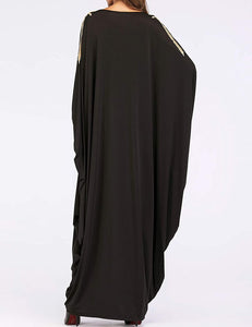 Sinnu Women's Black Dubai Batwing Sleeve One Size Abaya - Zainab's Closet