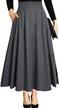 Load image into Gallery viewer, Ranphee Women&#39;s Ankle Length High Waist A-line Maxi Skirt w/ Pockets