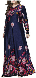 Qianliniuinc Womens Abaya Maxi Dress - Lady Long Sleeve Gown(M-4XL)