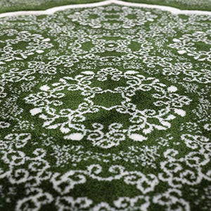 Muslim Prayer Rug - Islamic Plush Velvet Turkish Carpet Janamaz Sajadah Free Prayer Cap Elegant Swirl (Blue)