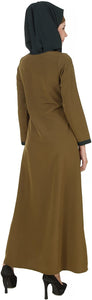 MyBatua Jihan Olive & Dark Green Kashibo Abaya - Zainab's Closet