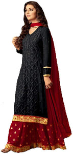 Delisa Indian/Pakistani Ethnic Wear Georgette Plaazosharara for Women