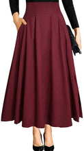 Load image into Gallery viewer, Ranphee Women&#39;s Ankle Length High Waist A-line Maxi Skirt w/ Pockets