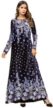 Load image into Gallery viewer, MedeShe Women&#39;s Loose Crewneck Gold Ethnic Print Casual Dress - Zainab&#39;s Closet