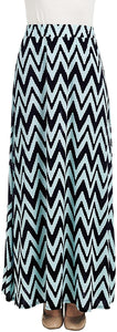 Lock and Love Women's Print/Solid High Waist Maxi Skirt-Made in U.S.A. - Zainab's Closet