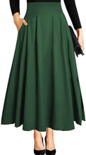 Load image into Gallery viewer, Ranphee Women&#39;s Ankle Length High Waist A-line Maxi Skirt w/ Pockets