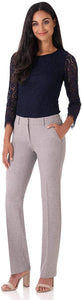 Rekucci Women's Smart Stretch Desk to Dinner Straight Leg Pant w/Zipper Closure - Zainab's Closet
