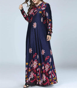 Qianliniuinc Womens Abaya Maxi Dress - Lady Long Sleeve Gown(M-4XL)
