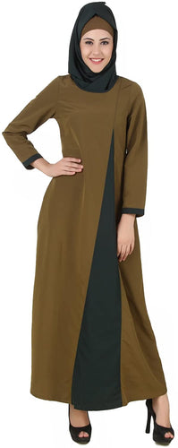 MyBatua Jihan Olive & Dark Green Kashibo Abaya - Zainab's Closet