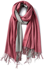 Load image into Gallery viewer, FORTREE Large Soft 2 Tone Cashmere Feel Lightweight Shawls Wrap Scarf - Zainab&#39;s Closet