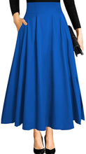 Load image into Gallery viewer, Ranphee Women&#39;s Ankle Length High Waist A-line Maxi Skirt w/ Pockets