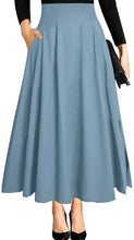 Load image into Gallery viewer, Ranphee Women&#39;s Ankle Length High Waist A-line Maxi Skirt w/ Pockets