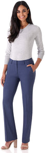 Rekucci Women's Smart Stretch Desk to Dinner Straight Leg Pant w/Zipper Closure - Zainab's Closet