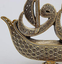 Load image into Gallery viewer, Modefa Islamic Turkish Table Decor Showpiece Gift Sculpture Figure Arabic Waw Sailboat 99 Names of Allah (Gold)