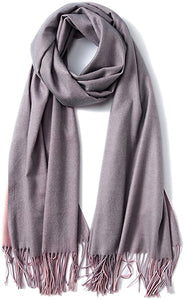 FORTREE Large Soft 2 Tone Cashmere Feel Lightweight Shawls Wrap Scarf - Zainab's Closet