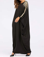 Load image into Gallery viewer, Sinnu Women&#39;s Black Dubai Batwing Sleeve One Size Abaya - Zainab&#39;s Closet