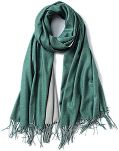 FORTREE Large Soft 2 Tone Cashmere Feel Lightweight Shawls Wrap Scarf - Zainab's Closet