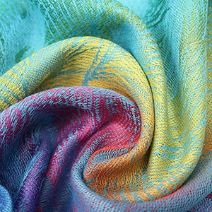 Multicolor Floral Womens Jacquard Cotton Pashmina Wrap Shawl Tassel Scarf - Zainab's Closet