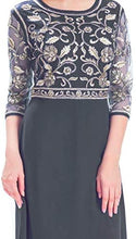 Load image into Gallery viewer, MANER Chiffon Beaded Sequin 3/4 Sleeve Long Gown - Zainab&#39;s Closet