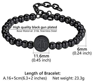 PROSTEEL Childrens' Allah Bracelet, Islamic Jewelry Stainless Steel Beaded Chain Bracelet, fits Wrist from 5.9'' to 7.9''