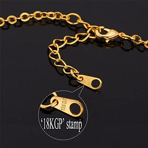 U7 Unisex Platinum / 18K Gold Plated Allah Pendant with 22 inch Link Chain Necklace