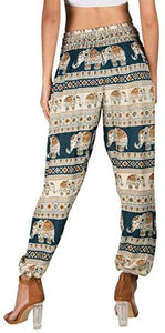 Joob Joob Women's Comfy Bohemian Tapered Elephant Loose Yoga Travel Pajama Lounge Pants - Zainab's Closet