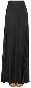 Lock and Love Women's Print/Solid High Waist Maxi Skirt-Made in U.S.A. - Zainab's Closet