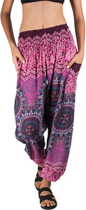 Joob Joob Women's Comfy Bohemian Tapered Elephant Loose Yoga Travel Pajama Lounge Pants - Zainab's Closet