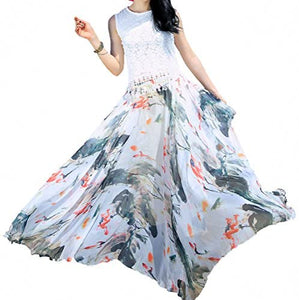 Afibi Womens Full/Ankle Length Blending Maxi Chiffon Long Skirt - Zainab's Closet