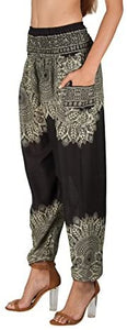 Joob Joob Women's Comfy Bohemian Tapered Elephant Loose Yoga Travel Pajama Lounge Pants - Zainab's Closet