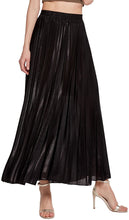 Load image into Gallery viewer, CHARTOU Women&#39;s Premium Metallic Shimmer Accordion Pleated Long Maxi Skirt
