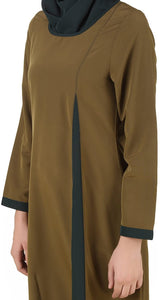 MyBatua Jihan Olive & Dark Green Kashibo Abaya - Zainab's Closet