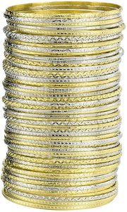 Ensoul Childrens' Flower Mixed Metal Aztec Multi Bangle Set of 50
