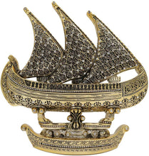 Load image into Gallery viewer, Modefa Islamic Turkish Table Decor Showpiece Gift Sculpture Figure Arabic 99 Names of Allah Sailboat (Silver)