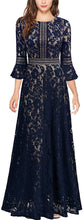 Load image into Gallery viewer, MISSMAY Women&#39;s Vintage Full Lace Contrast Bell Sleeve Formal Long Dress - Zainab&#39;s Closet