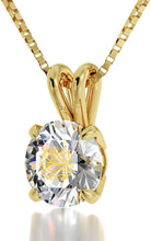 Load image into Gallery viewer, NanoStyle Jewelry Yellow Gold Plated Arabic Necklace Alhamdulillah 24k Gold Inscribed on Crystal, 18&quot; Chain