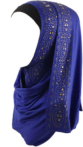 Glittering Rhinestone Cotton Jersey Hijab Scarf Wrap - Zainab's Closet