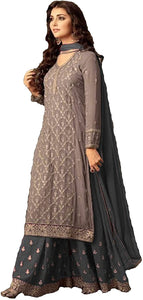 Delisa Indian/Pakistani Ethnic Wear Georgette Plaazosharara for Women
