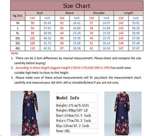 Qianliniuinc Womens Abaya Maxi Dress - Lady Long Sleeve Gown(M-4XL)