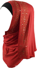Load image into Gallery viewer, Glittering Rhinestone Cotton Jersey Hijab Scarf Wrap - Zainab&#39;s Closet