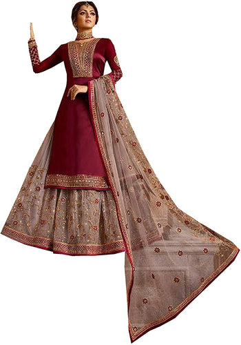 Delisa New Indian/Pakistani Eid Special Party/Ethnic wear Georgette Straight Ghagra Style Salwar for Womens