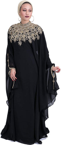 Athena Long Sleeve Chiffon Maxi Formal Gown Kaftan - Zainab's Closet