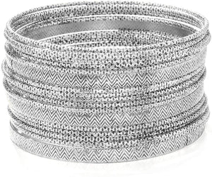 Ensoul Multiple Textured Metal Bracelets & Bangles Set for Girls 18Pcs/Set