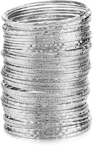 Ensoul Childrens' Flower Mixed Metal Aztec Multi Bangle Set of 50